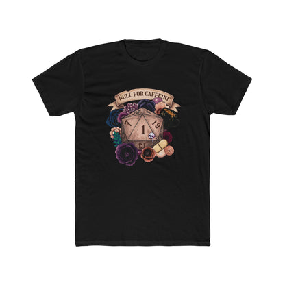 Roll for Caffeine T‑Shirt — D20 Coffee Gamer Tee