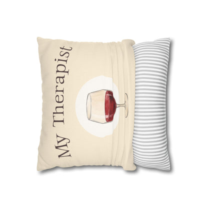 My Therapist Wine Glass —  Decorative Throw Pillow