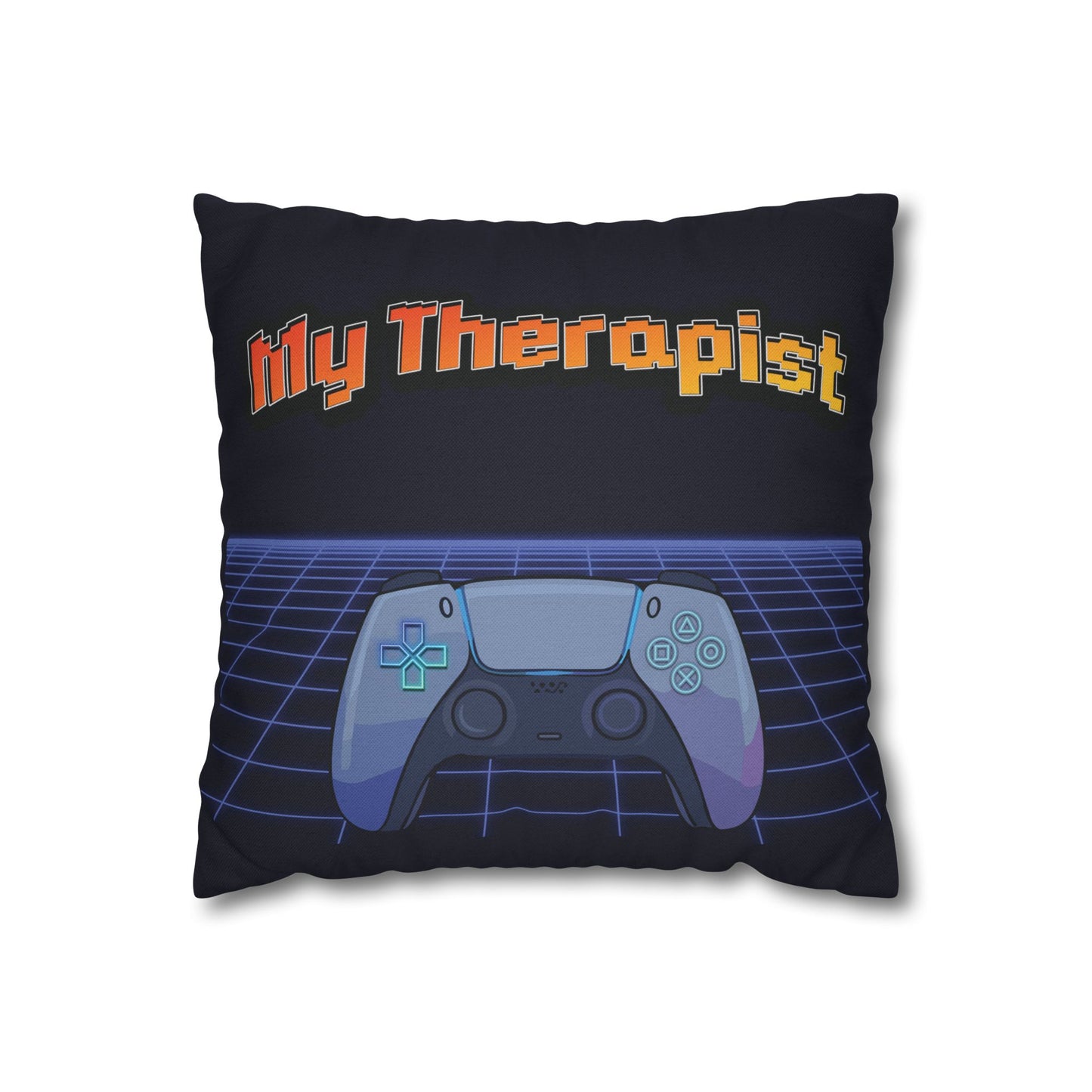 Gamer Therapist Pillowcase — Retro Controller Spun Polyester Square Pillow
