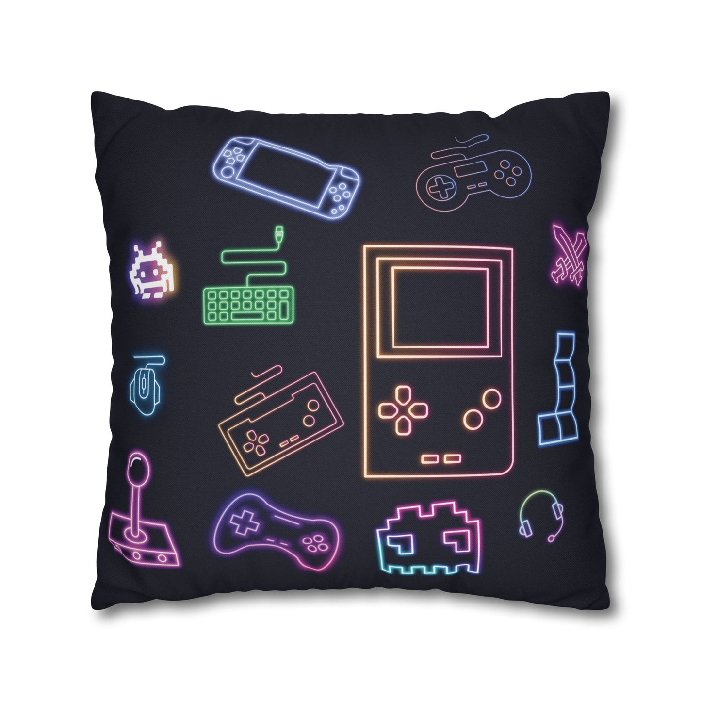 Gamer Therapist Pillowcase — Retro Controller Spun Polyester Square Pillow