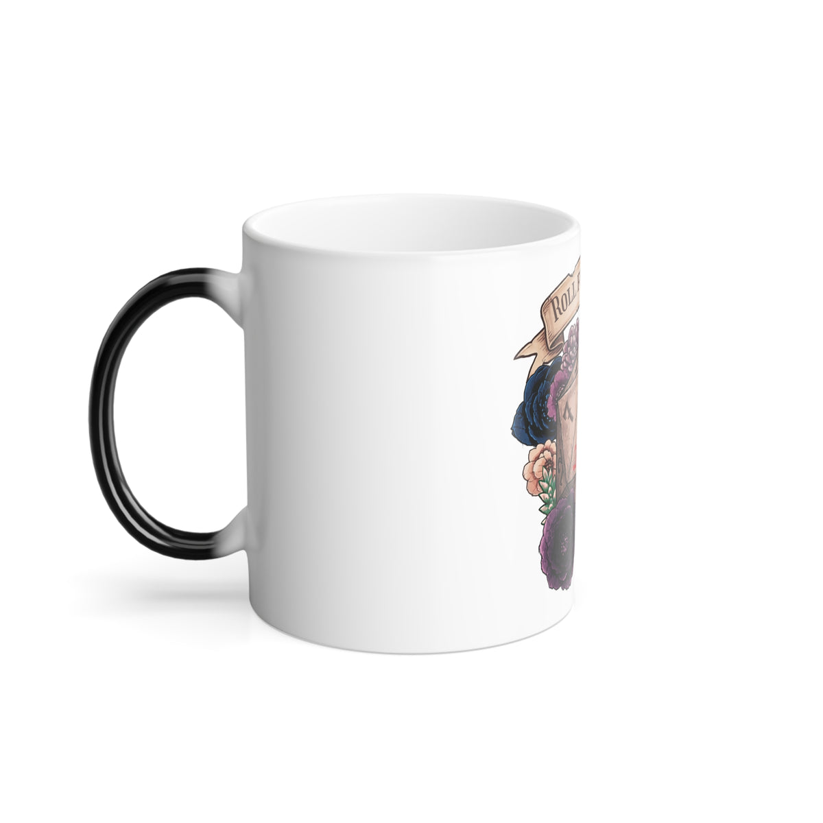 Color-Changing Mug — "Roll for Caffeine" D20 Coffee Mug