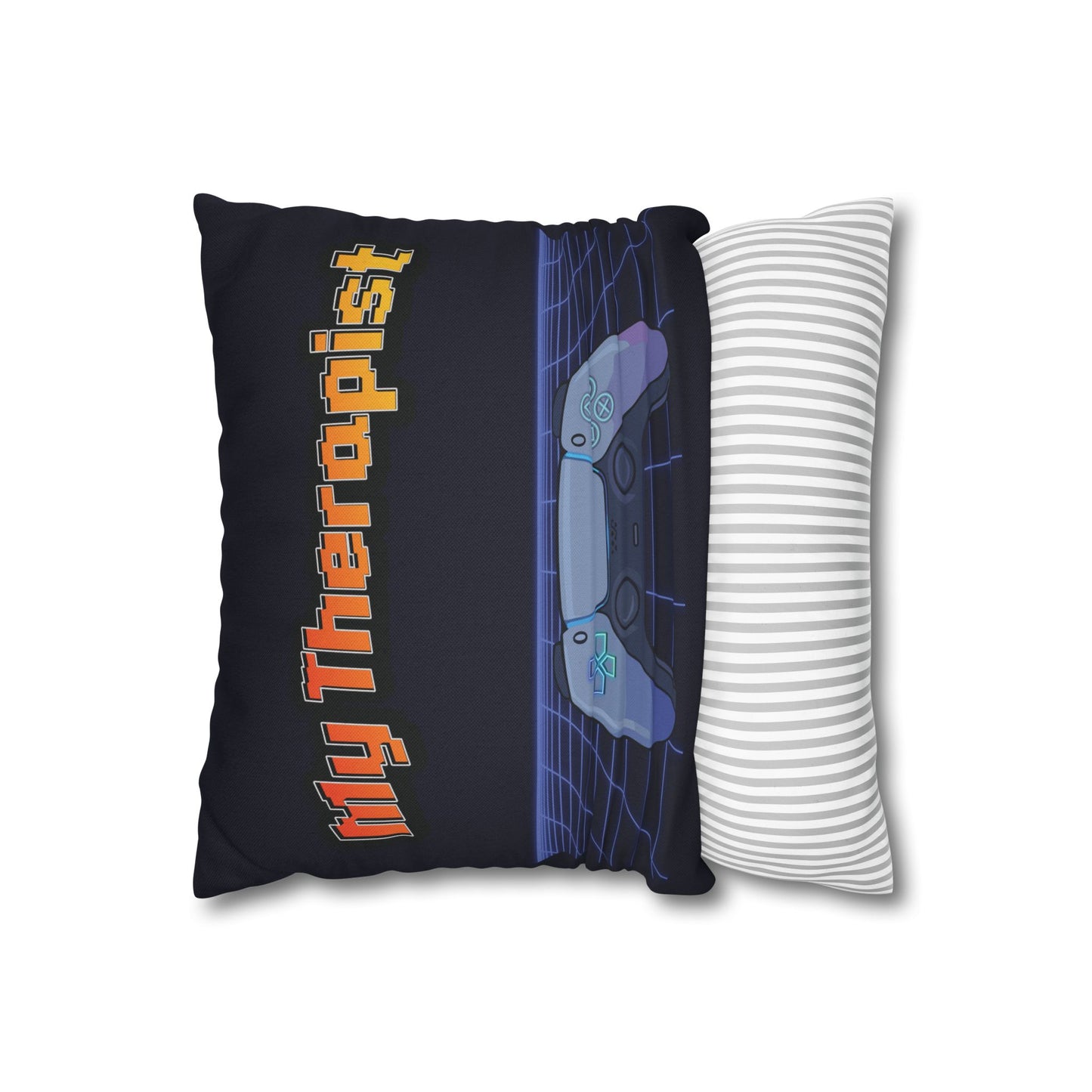 Gamer Therapist Pillowcase — Retro Controller Spun Polyester Square Pillow