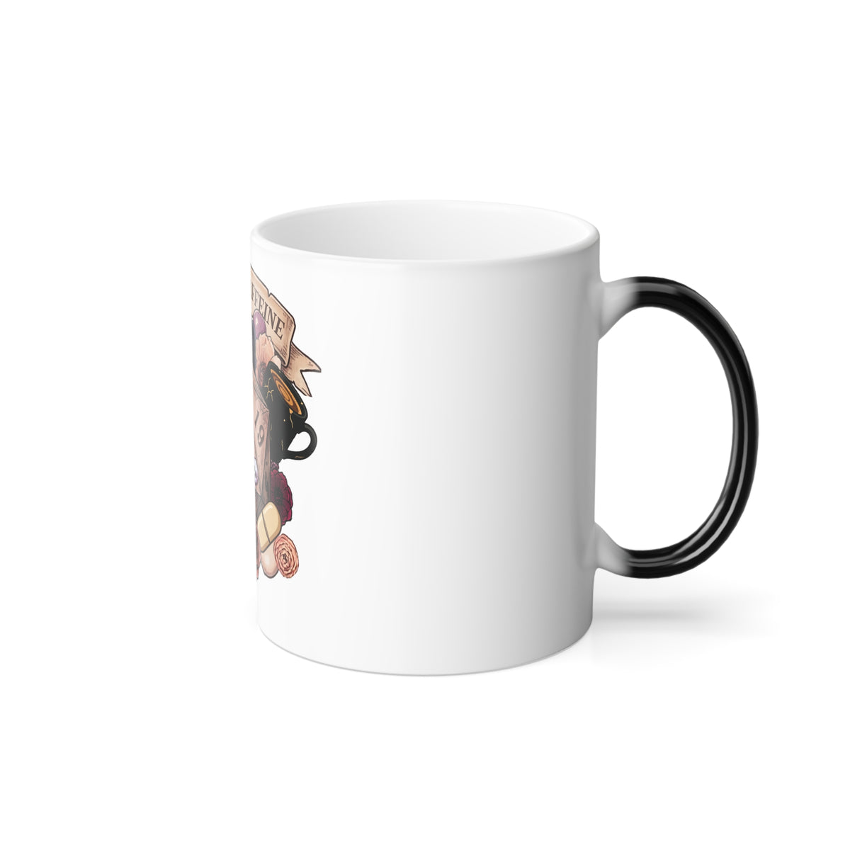 Color-Changing Mug — "Roll for Caffeine" D20 Coffee Mug