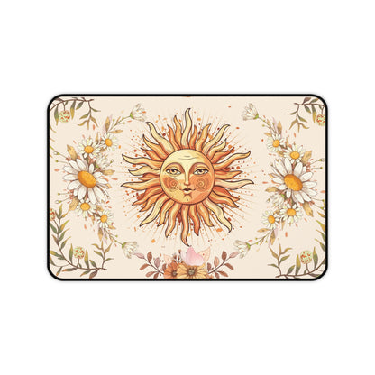 Sun & Daisies Desk Mat — Boho Celestial Mouse Pad