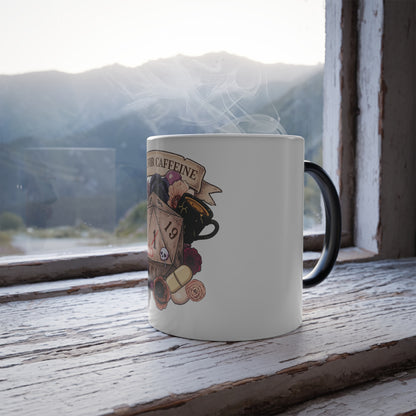 Color-Changing Mug — "Roll for Caffeine" D20 Coffee Mug