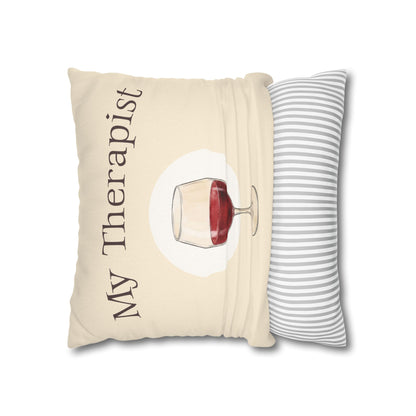 My Therapist Wine Glass —  Decorative Throw Pillow