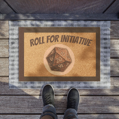 Doormat — 'Roll for Initiative' D20 Game Room Welcome Mat