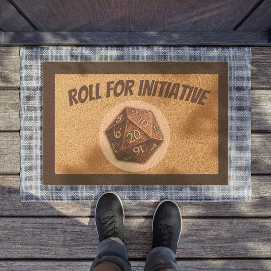 Doormat — 'Roll for Initiative' D20 Game Room Welcome Mat