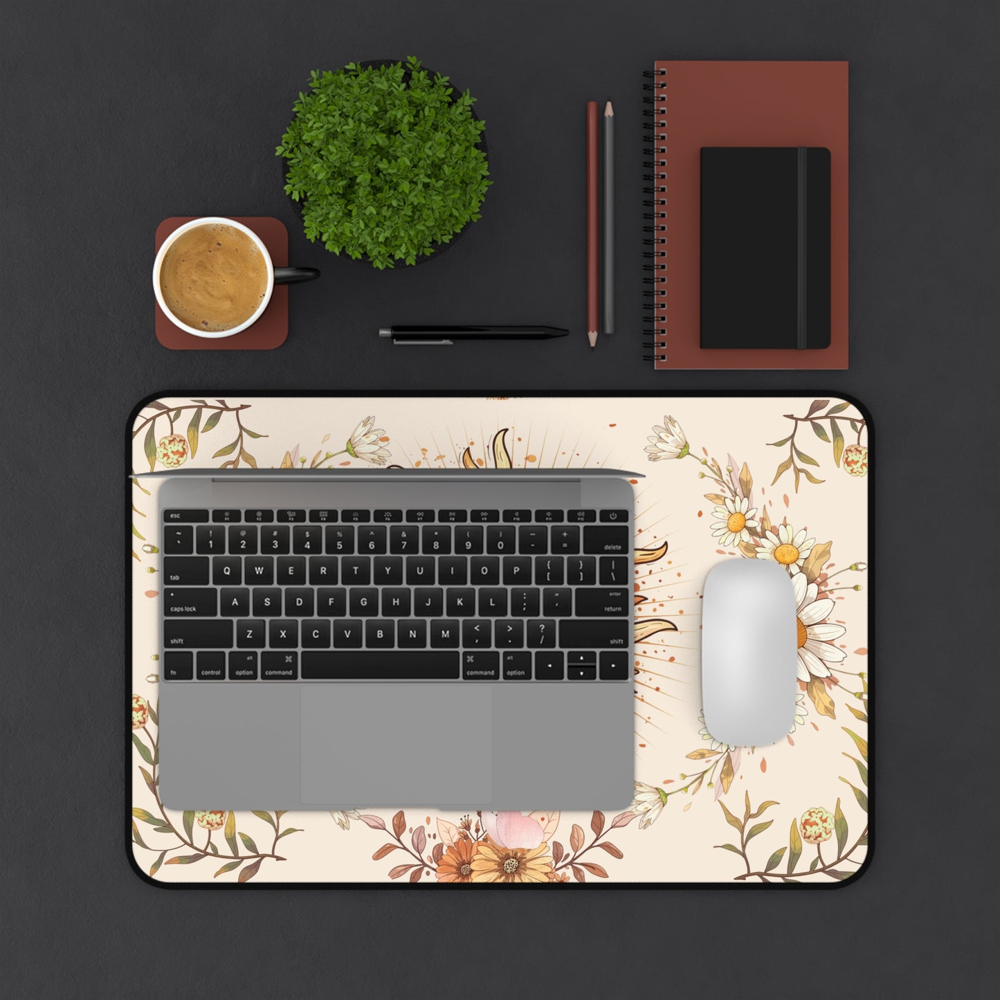 Celestial Sun & Daisies Desk Mat — Sun and Daisies Mouse Pad