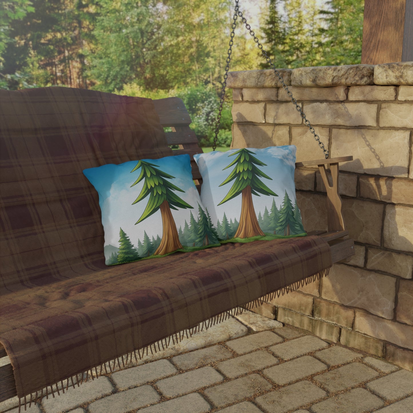 Pine Forest Outdoor Pillow
