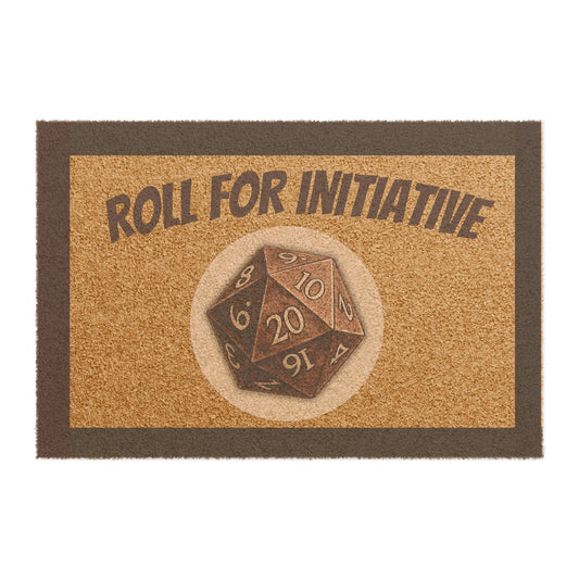 Doormat — 'Roll for Initiative' D20 Game Room Welcome Mat