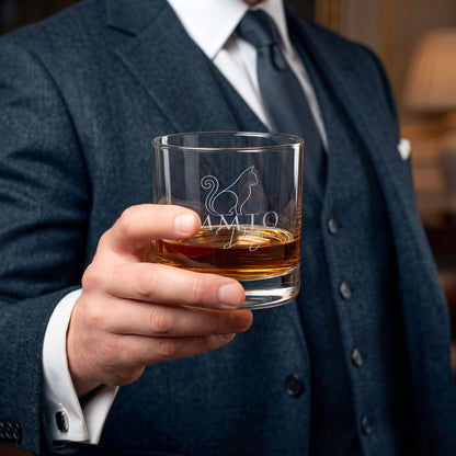 Engraved Whiskey Glass 10.5oz — Personalized Classic Rocks Glass