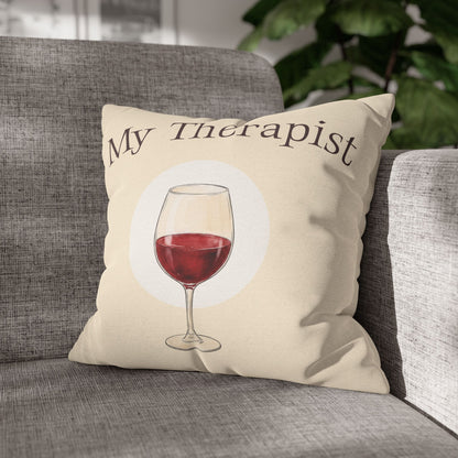 My Therapist Wine Glass —  Decorative Throw Pillow
