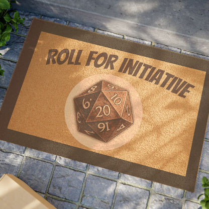 Doormat — 'Roll for Initiative' D20 Game Room Welcome Mat