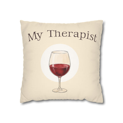 My Therapist Wine Glass —  Decorative Throw Pillow