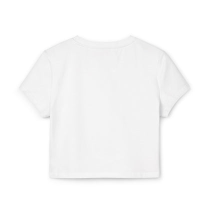 Just One More Book Women's Baby Tee — Floral Stack of Books Reading Crop Top