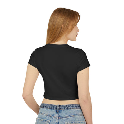 Just One More Book Women's Baby Tee — Floral Stack of Books Reading Crop Top