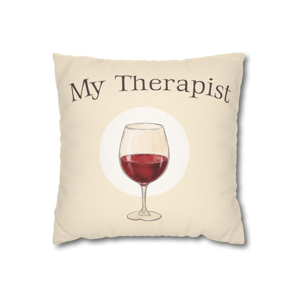 My Therapist Wine Glass —  Decorative Throw Pillow