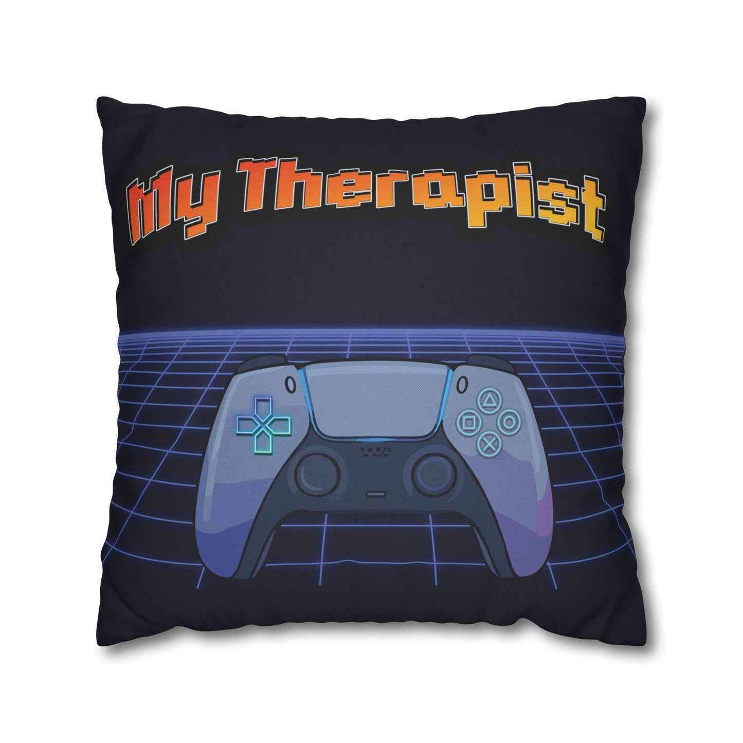 Gamer Therapist Pillowcase — Retro Controller Spun Polyester Square Pillow