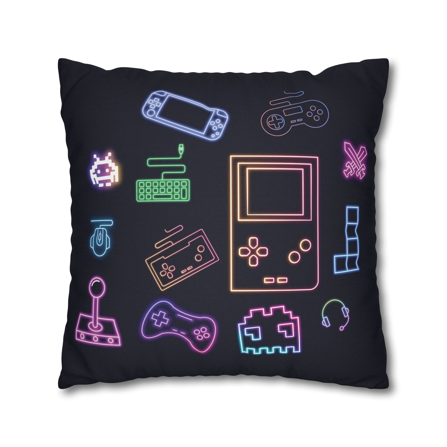 Gamer Therapist Pillowcase — Retro Controller Spun Polyester Square Pillow