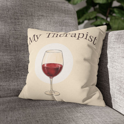 My Therapist Wine Glass —  Decorative Throw Pillow
