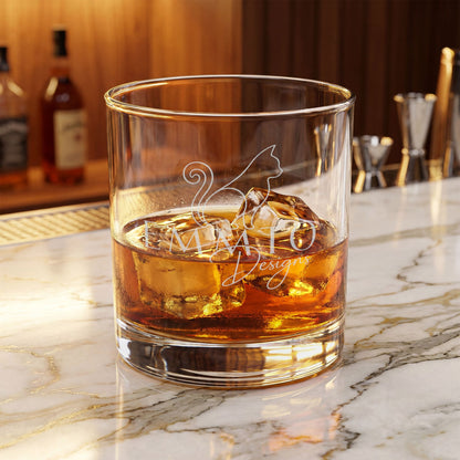 Engraved Whiskey Glass 10.5oz — Personalized Classic Rocks Glass